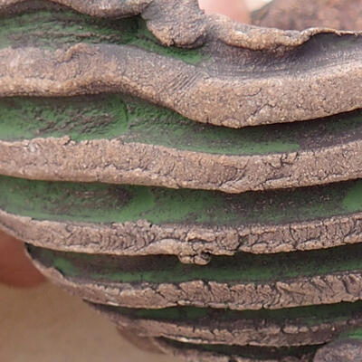 Ceramic shell 7 x 7.5 x 5 cm, color gray green - 2