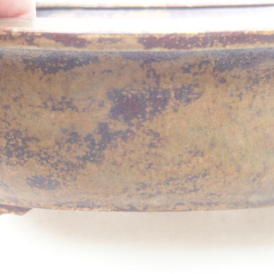 Ceramic bonsai bowl 23 x 20 x 7 cm, color brown-green - 2