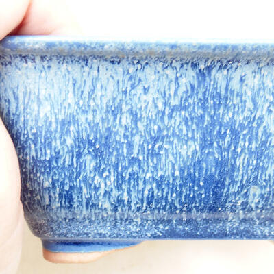Ceramic bonsai bowl 12.5 x 9.5 x 6 cm, color blue - 2