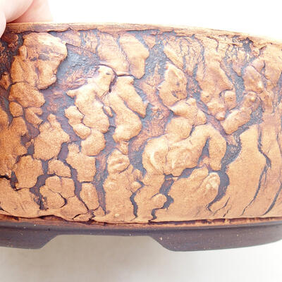 Ceramic bonsai bowl 28 x 28 x 8 cm, color cracked - 2