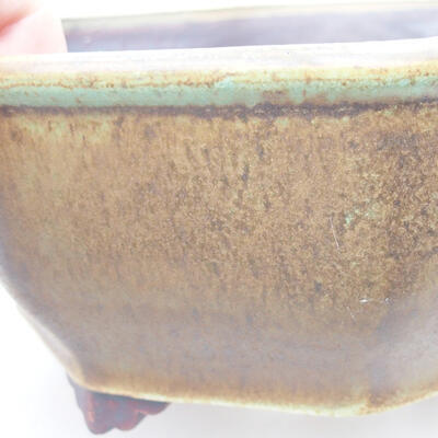 Ceramic bonsai bowl 15.5 x 15.5 x 6.5 cm, color green - 2