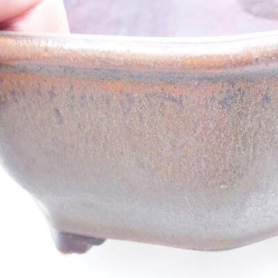 Ceramic bonsai bowl 15.5 x 15.5 x 6.5 cm, brown color - 2