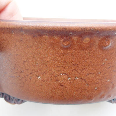 Ceramic bonsai bowl 14 x 13 x 5 cm, color brown - 2
