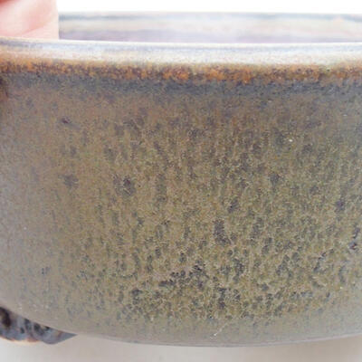 Ceramic bonsai bowl 14 x 13 x 5 cm, color green-brown - 2