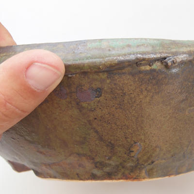 Ceramic bonsai bowl 28 x 28 x 8 cm, brown-green color - 2