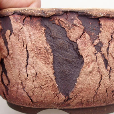 Ceramic bonsai bowl 13.5 x 13.5 x 7 cm, cracked color - 2