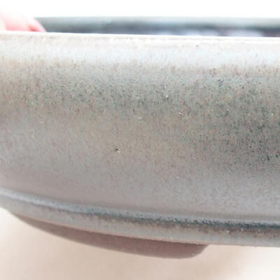 Ceramic bonsai bowl 18.5 x 18.5 x 4 cm, color green - 2