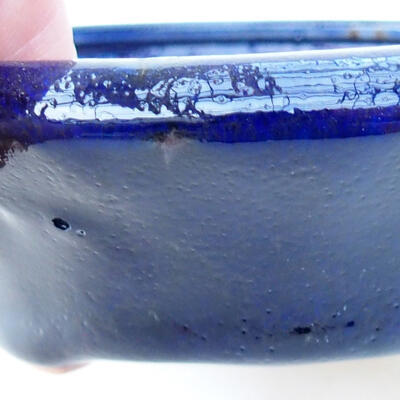 Ceramic bonsai bowl 12.5 x 12.5 x 4 cm, color blue - 2