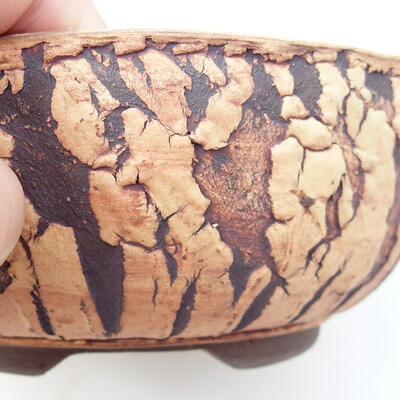 Ceramic bonsai bowl 16 x 16 x 6.5 cm, color cracked - 2