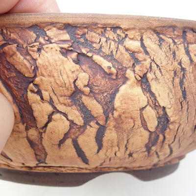 Ceramic bonsai bowl 16.5 x 16.5 x 6.5 cm, cracked color - 2