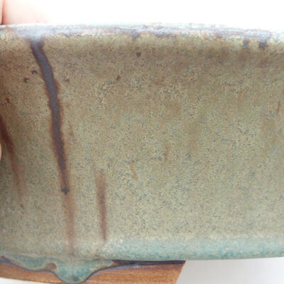 Ceramic bonsai bowl 33 x 28.5 x 8 cm, color brown-green - 2