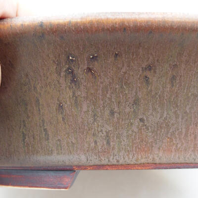 Ceramic bonsai bowl 32.5 x 28 x 8 cm, brown color - 2