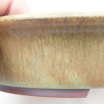 Ceramic bonsai bowl 24 x 21.5 x 5.5 cm, color brown-green - 2