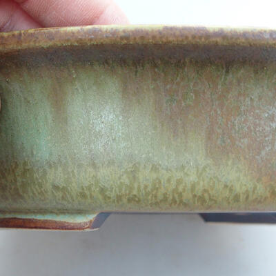 Ceramic bonsai bowl 18.5 x 16.5 x 5 cm, color green-brown - 2