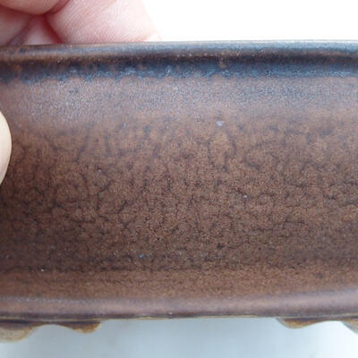 Ceramic bonsai bowl 14.5 x 12 x 5.5 cm, brown color - 2