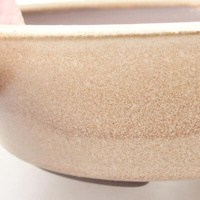 Ceramic bonsai bowl 18.5 x 18.5 x 5 cm, brown color - 2