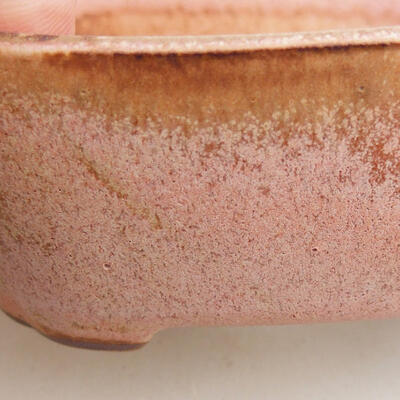 Ceramic bonsai bowl 8 x 6.5 x 3.5 cm, color pink - 2