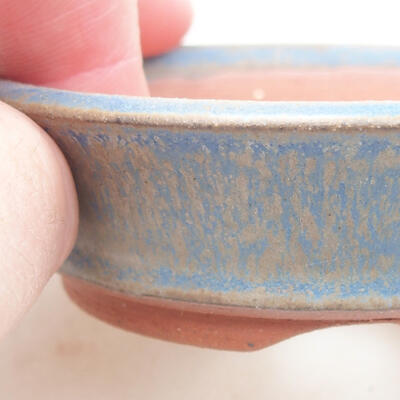 Ceramic bonsai bowl 8 x 8 x 2 cm, color blue - 2