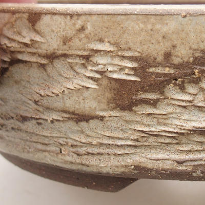 Ceramic bonsai bowl 18 x 18 x 4.5 cm, beige color - 2
