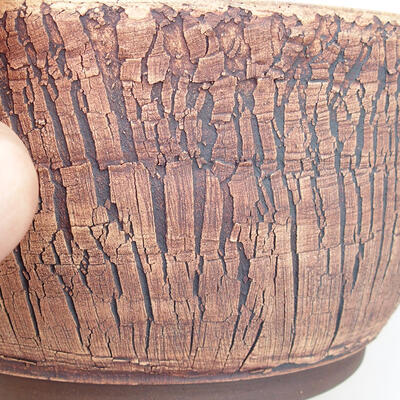 Ceramic bonsai bowl 21 x 21 x 10.5 cm, color cracked - 2