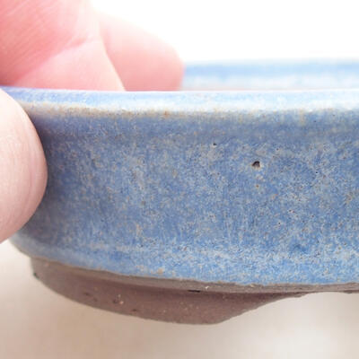 Ceramic bonsai bowl 9.5 x 9.5 x 2.5 cm, color blue - 2