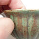 Ceramic bonsai bowl 8 x 8 x 4.5 cm, color green - 2/3