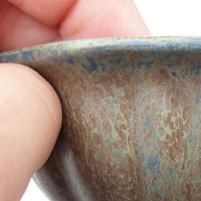 Ceramic bonsai bowl 8 x 8 x 4.5 cm, brown-blue color - 2