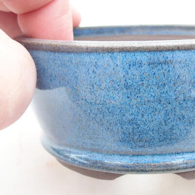 Ceramic bonsai bowl 9.5 x 9.5 x 4.5 cm, color blue - 2