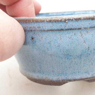 Ceramic bonsai bowl 9 x 9 x 4 cm, color blue - 2