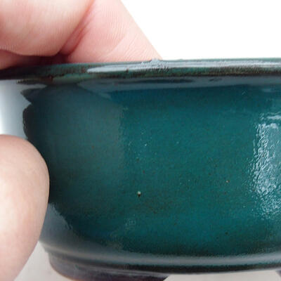 Ceramic bonsai bowl 11.5 x 9.5 x 5.5 cm, color green - 2