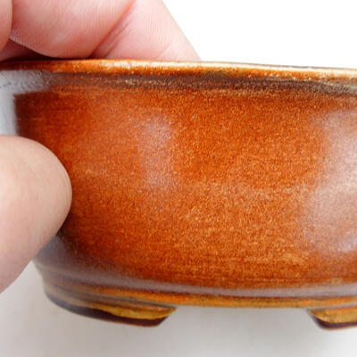 Ceramic bonsai bowl 11.5 x 9.5 x 5.5 cm, brown color - 2