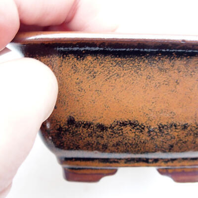 Ceramic bonsai bowl 9 x 9 x 5.5 cm, brown-black color - 2