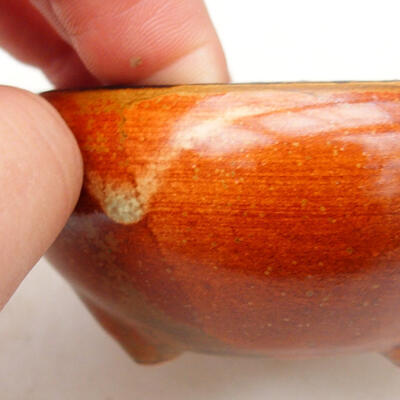 Ceramic bonsai bowl 7.5 x 7.5 x 4 cm, brown color - 2
