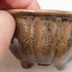 Ceramic bonsai bowl 7.5 x 7.5 x 4 cm, brown color - 2/3