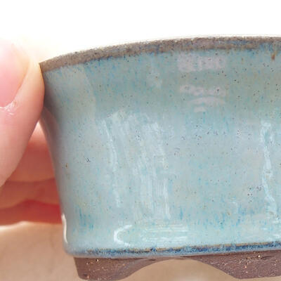 Ceramic bonsai bowl 8.5 x 8.5 x 4 cm, color blue - 2