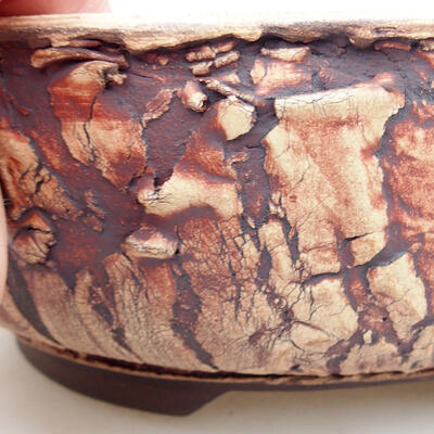 Ceramic bonsai bowl 17 x 17 x 6.5 cm, color cracked - 2