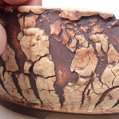 Ceramic bonsai bowl 17.5 x 17.5 x 7.5 cm, cracked color - 2