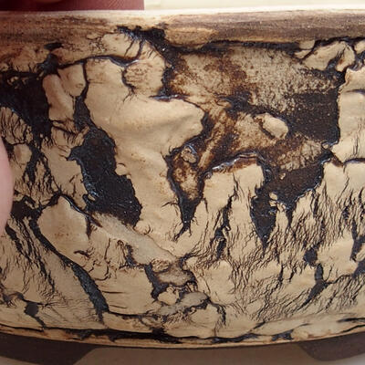 Ceramic bonsai bowl 18 x 18 x 7.5 cm, color cracked - 2