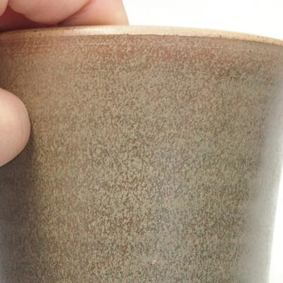 Ceramic bonsai bowl 10.5 x 10.5 x 14 cm, brown color - 2