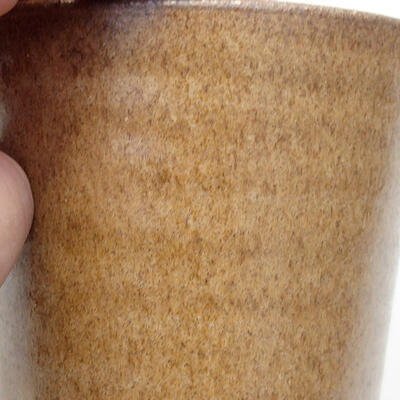 Ceramic bonsai bowl 8.5 x 8.5 x 10.5 cm, brown color - 2