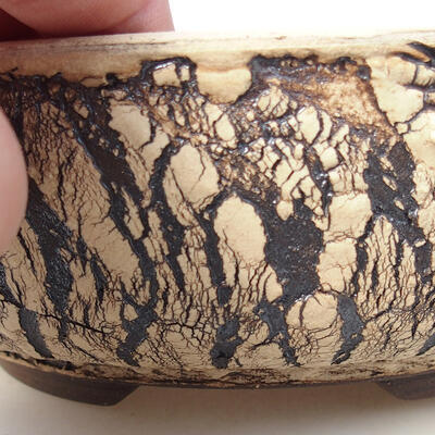 Ceramic bonsai bowl 18 x 18 x 6.5 cm, cracked color - 2