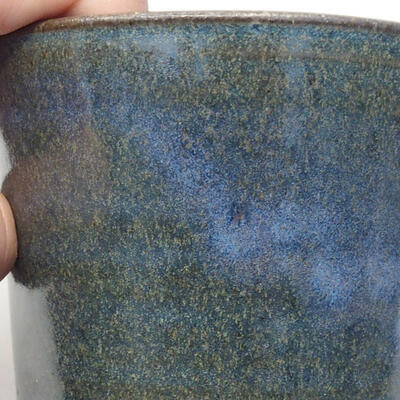 Ceramic bonsai bowl 8.5 x 8.5 x 10 cm, color blue-green - 2