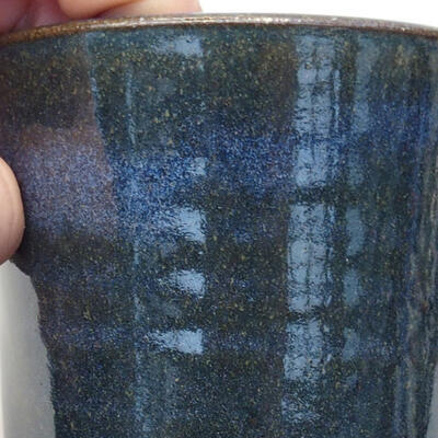 Ceramic bonsai bowl 8 x 8 x 10.5 cm, color blue-green - 2