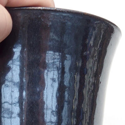 Ceramic bonsai bowl 10.5 x 10.5 x 13.5 cm, metal color - 2