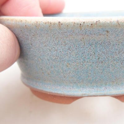 Ceramic bonsai bowl 9 x 9 x 3.5 cm, color blue - 2