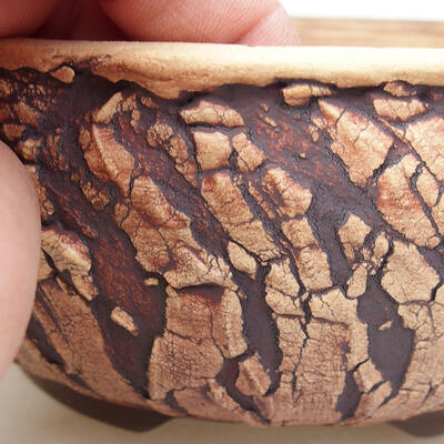 Ceramic bonsai bowl 15 x 15 x 6.5 cm, cracked color - 2
