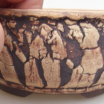 Ceramic bonsai bowl 13 x 13 x 6 cm, color cracked - 2