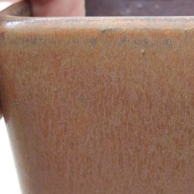 Ceramic bonsai bowl 10 x 10 x 6.5 cm, brown color - 2