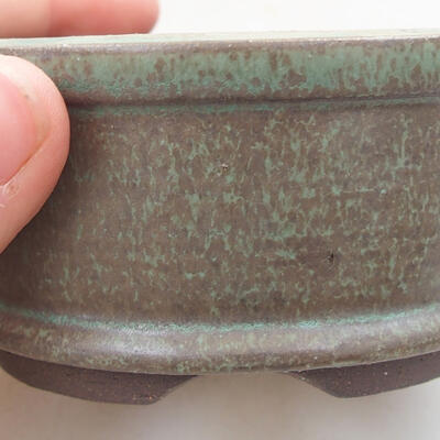 Ceramic bonsai bowl 8 x 8 x 4 cm, color green - 2