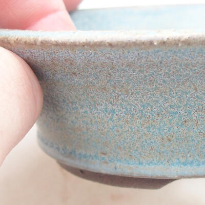 Ceramic bonsai bowl 9.5 x 9.5 x 3 cm, color blue - 2